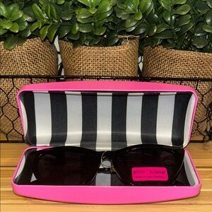 Betsey Johnson Black Sunglasses with Pink Case